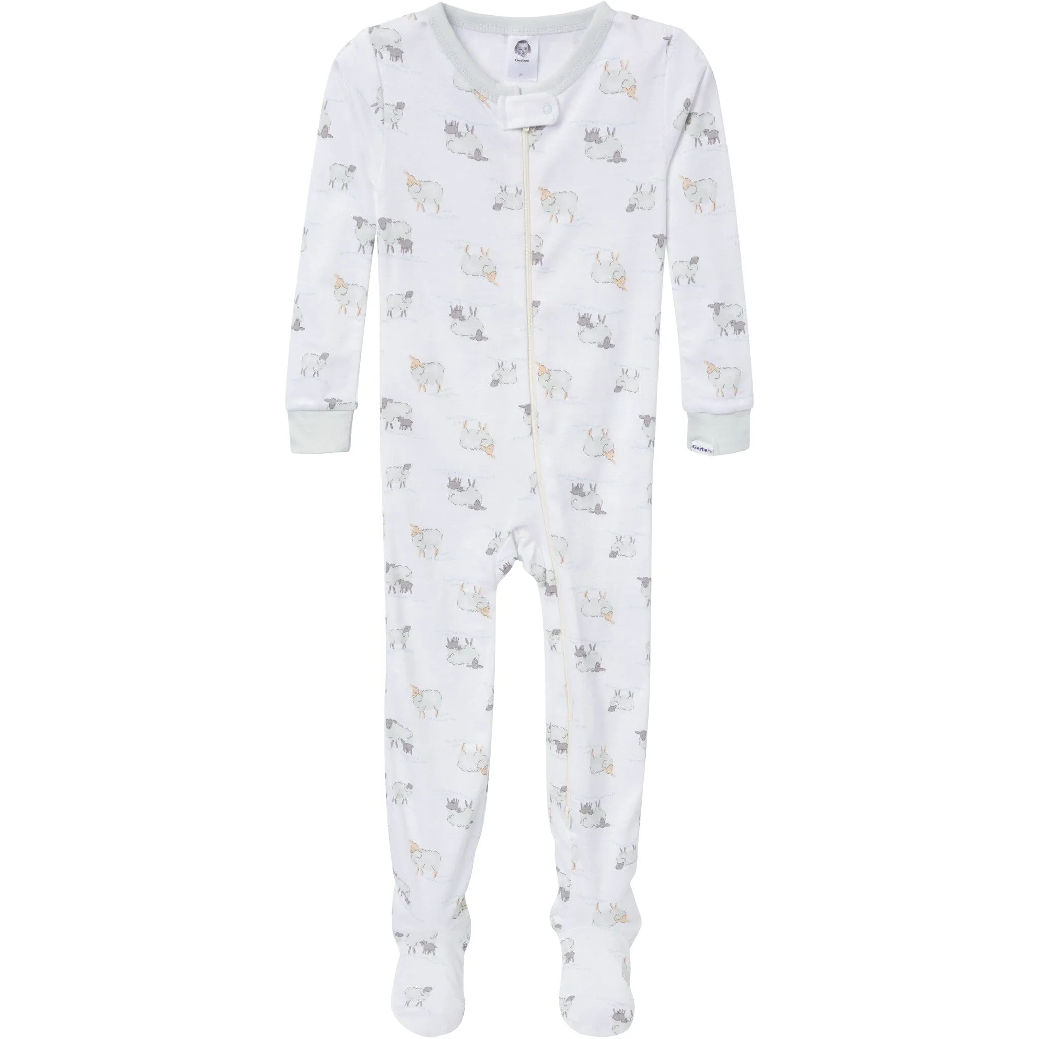 4-Pack Baby & Toddler Neutral Farm Snug Fit Footed Pajamas