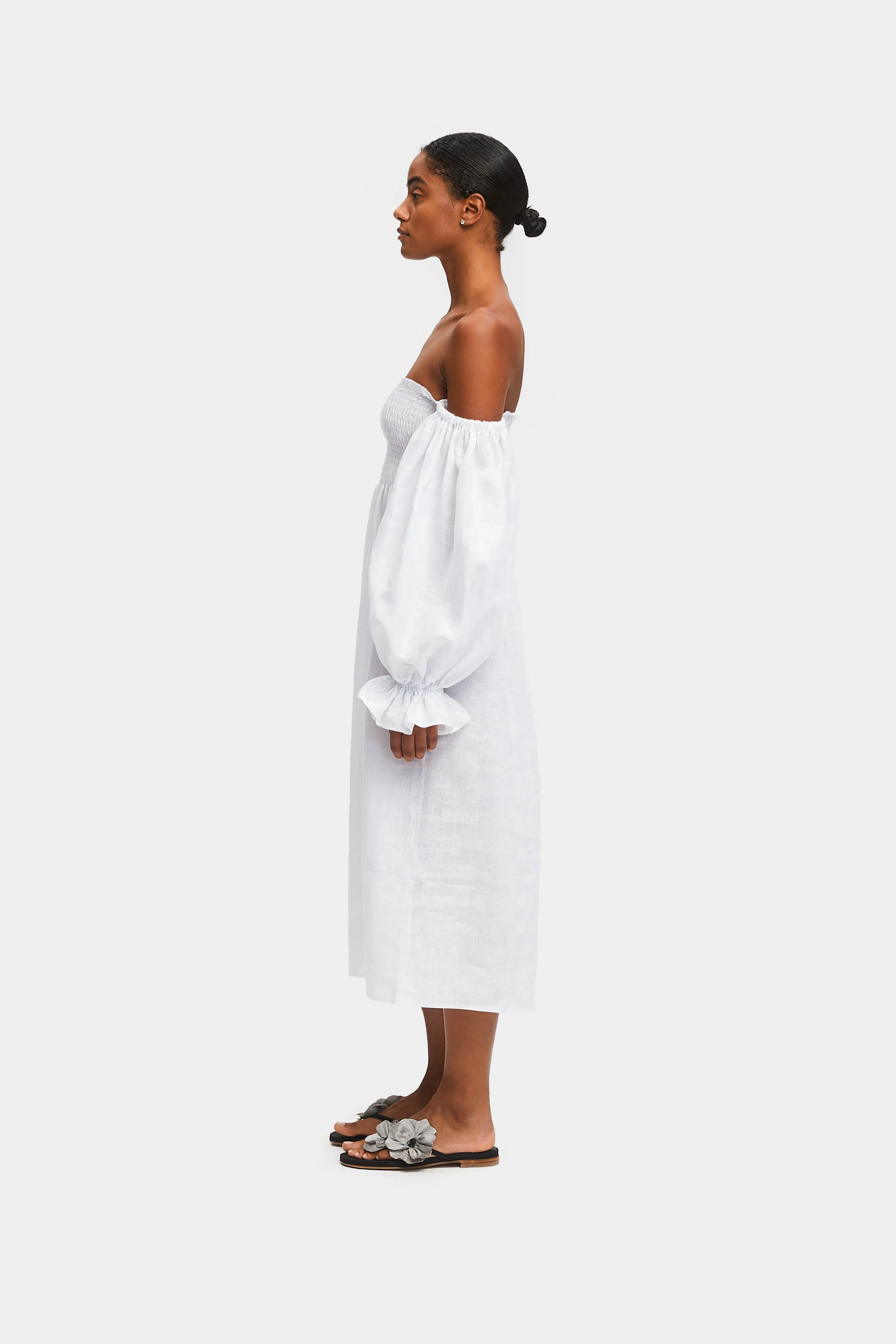 Atlanta Linen Dress in White