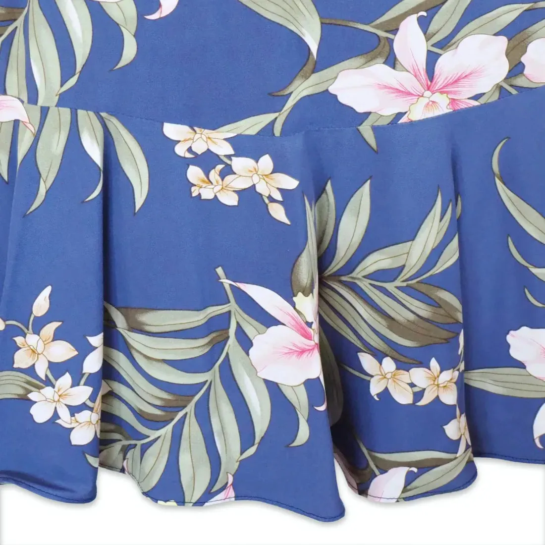 Bamboo Orchid Blue Laka Hawaiian Dress