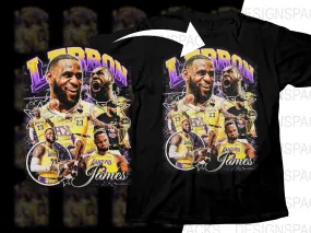 Basketball Star Lebron James Los Angeles Lakers Bootleg Graphic Collage Png Digital Download