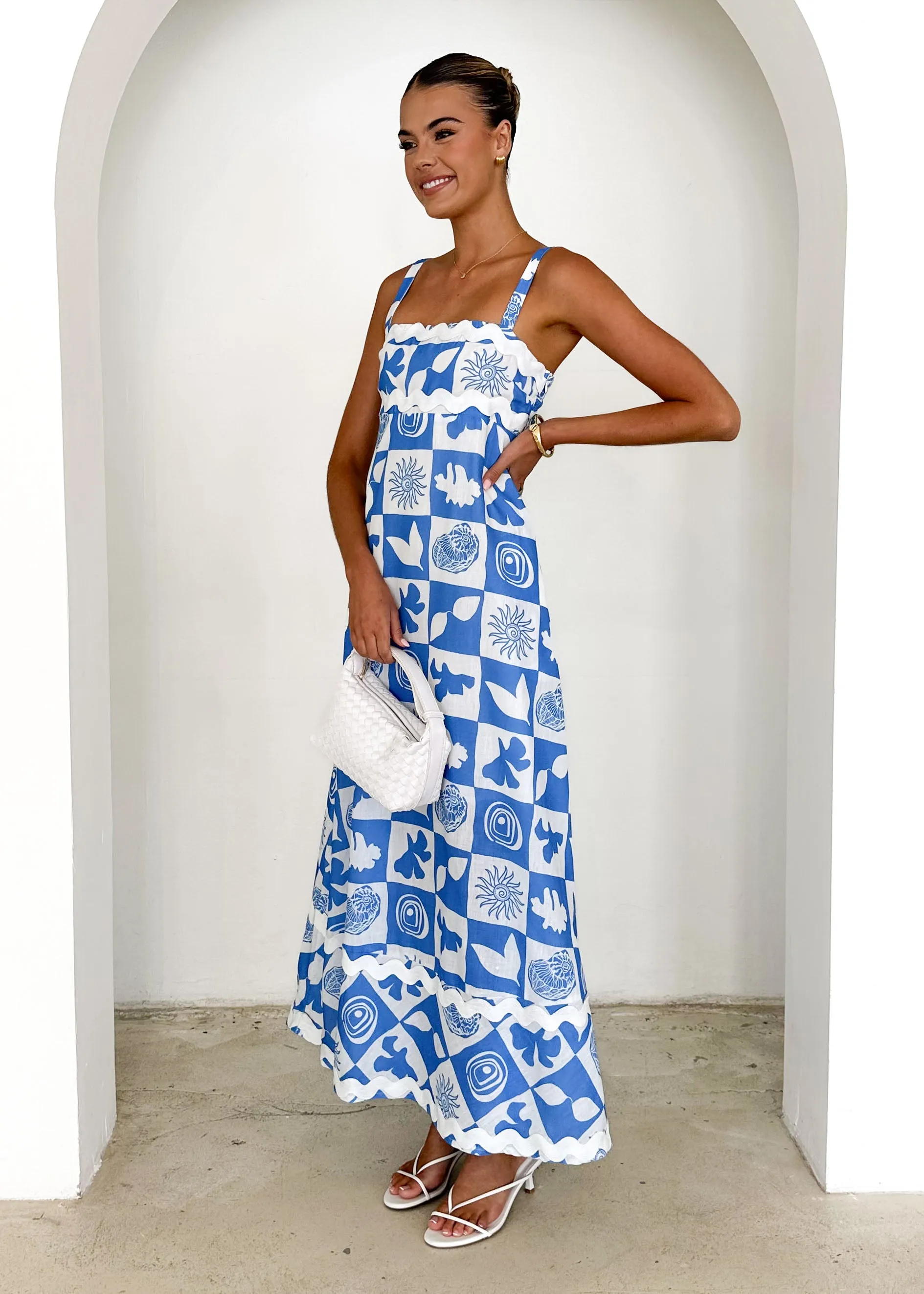 Breezy Maxi Dress - Blue Abstract