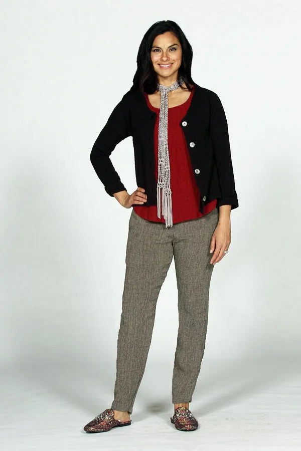 button front organic gauze cardigan