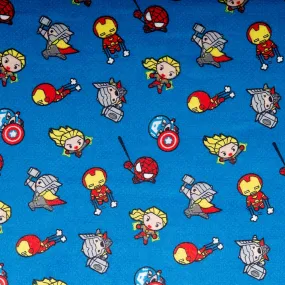 CAMELOT Licensed Bamboo flannelette - Kawaii Avengers - Blue