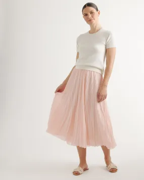 Chiffon Pleated Midi Skirt