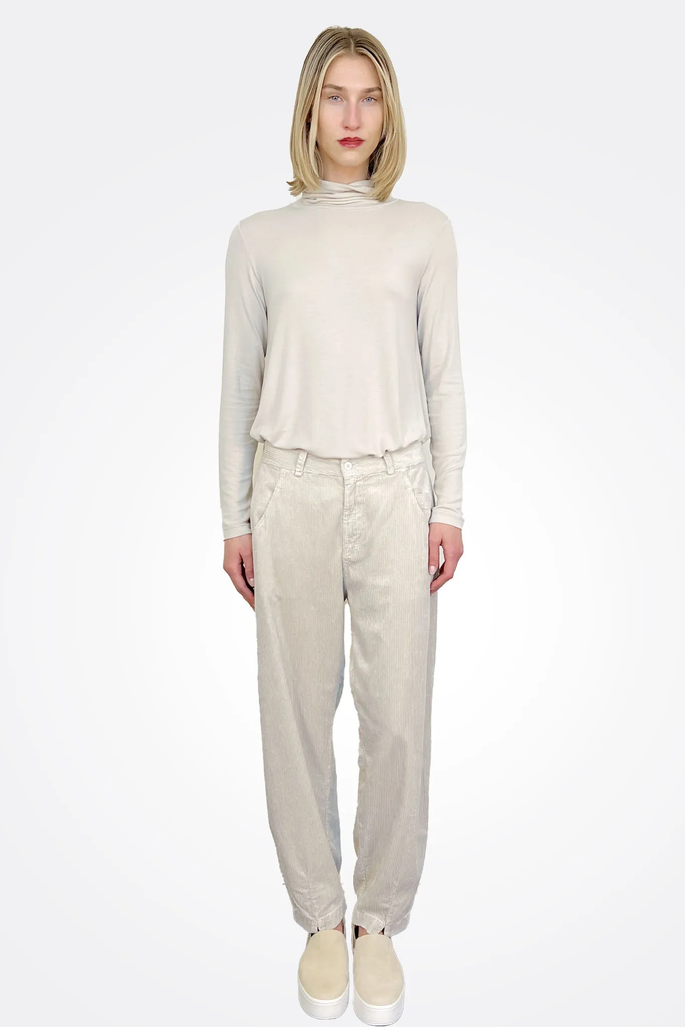 Comfort Fit Corduroy Trousers - Sand