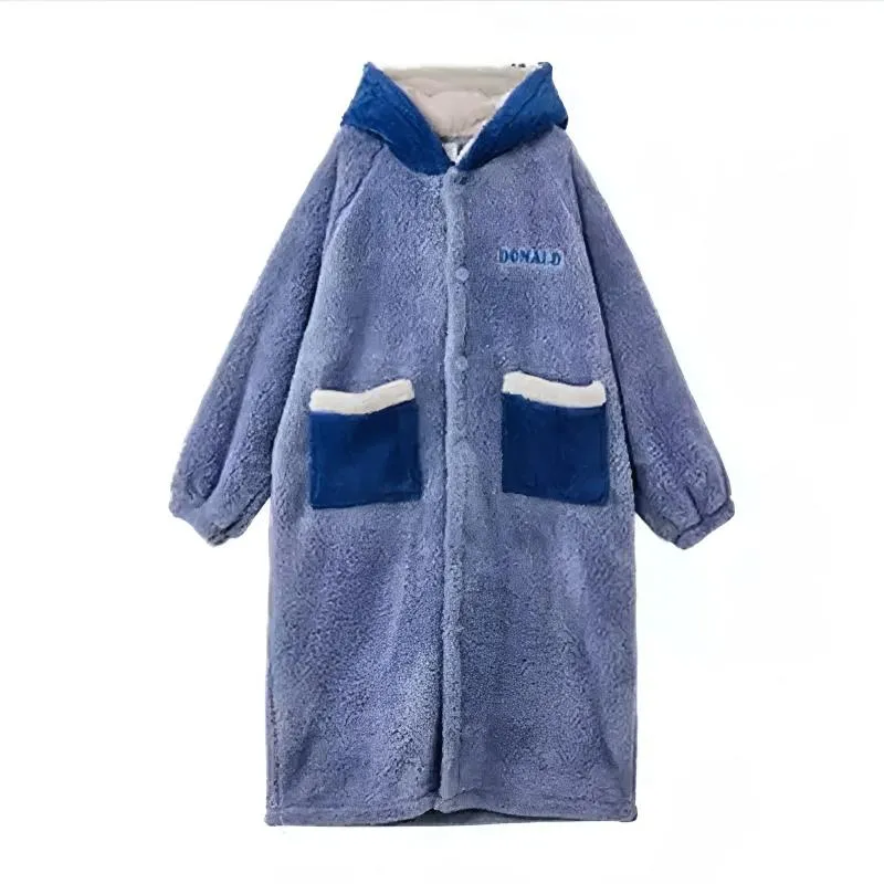 Cozy Donald Duck Hooded Flannel Robe