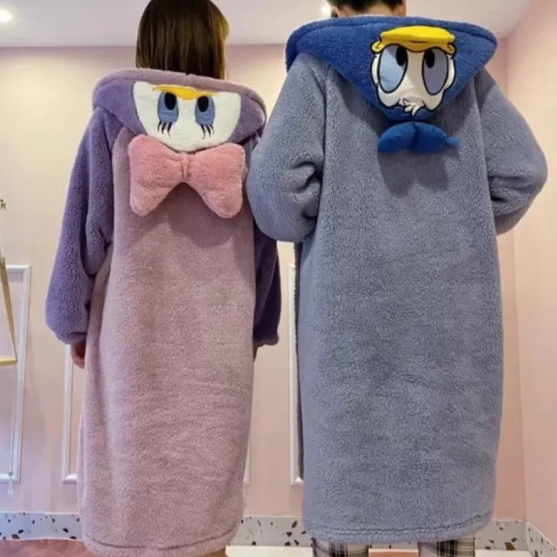 Cozy Donald Duck Hooded Flannel Robe