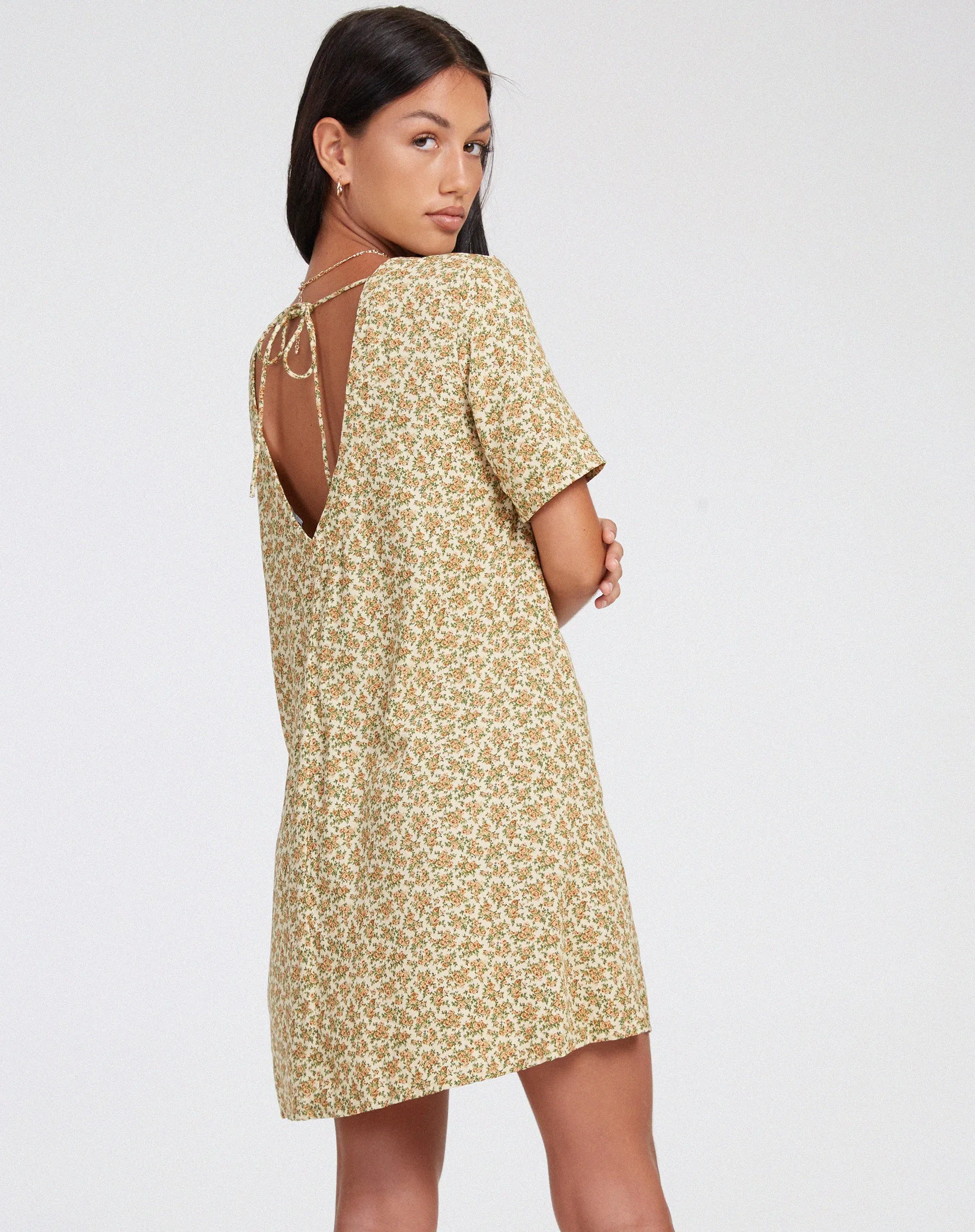 Crosena Mini Dress in Washed Ditsy