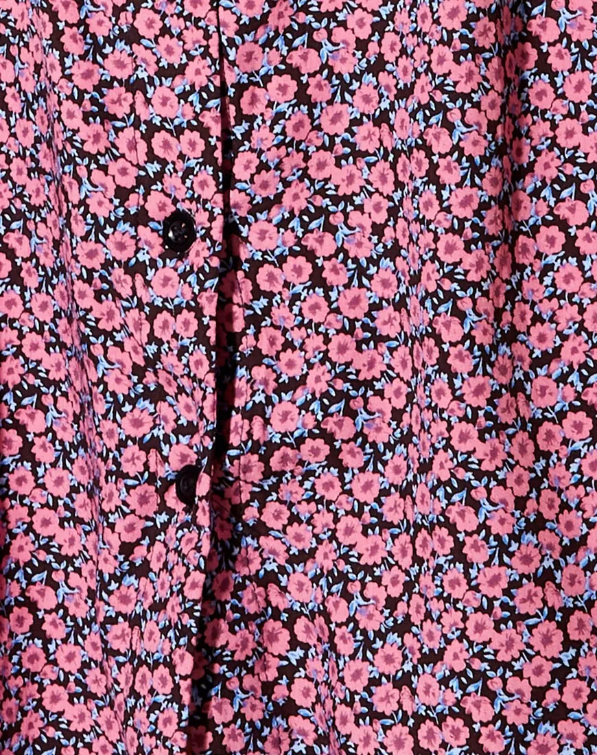 Crosena Swing Dress in Floral Fun Pink