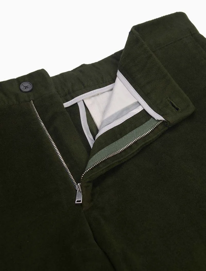 Dark Green Moleskin Comfort Trousers