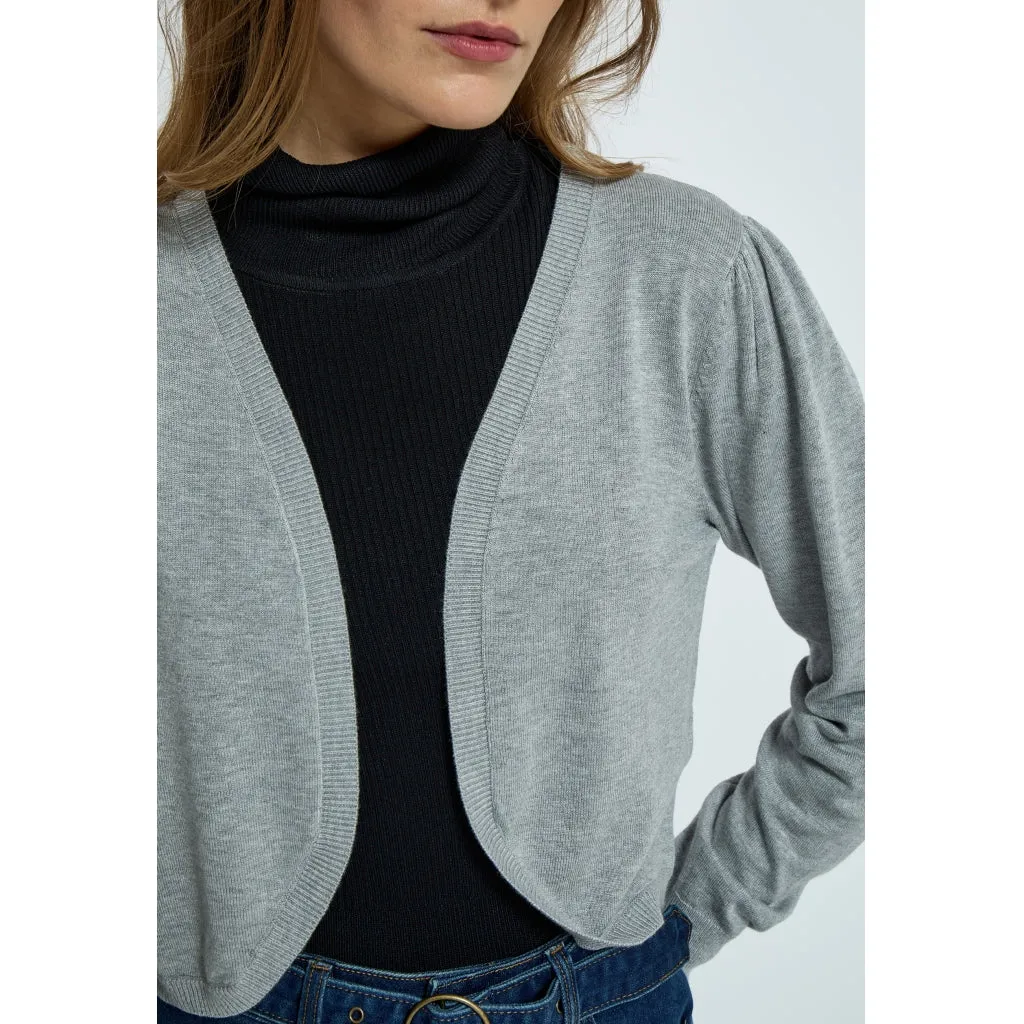 Dina Knit Bolero - Light Grey Melange