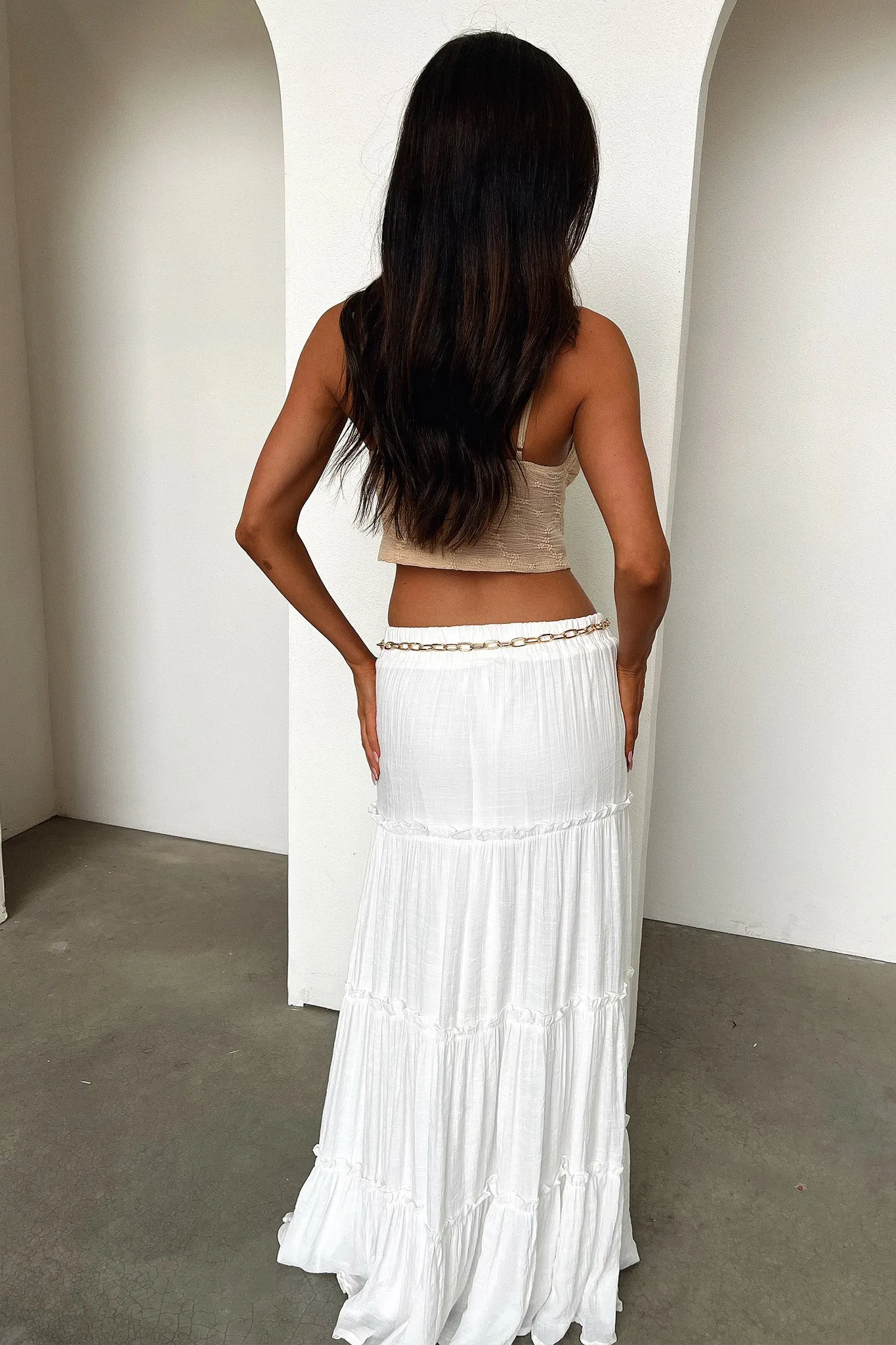 Dunne Maxi Skirt - White