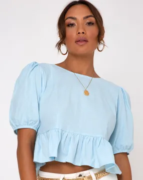 Ellen Top in Sky Blue