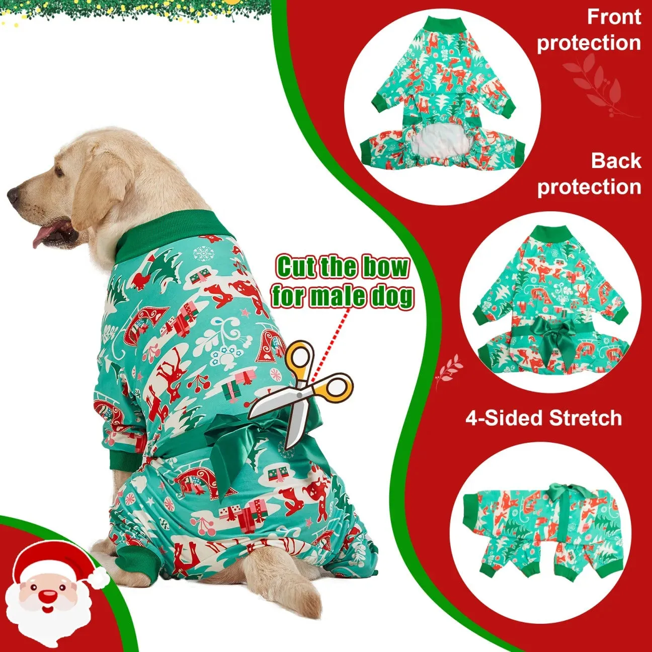 Festive Christmas Pajamas for Large Dogs