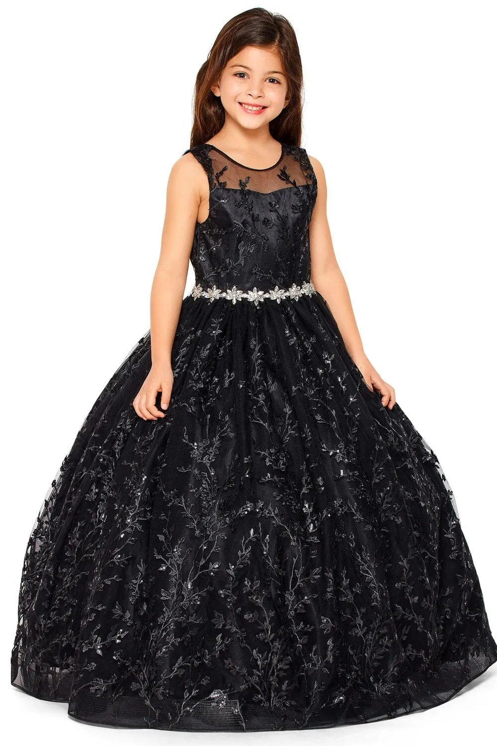 Girls Floral Embroidered Gown by Cinderella Couture 5109