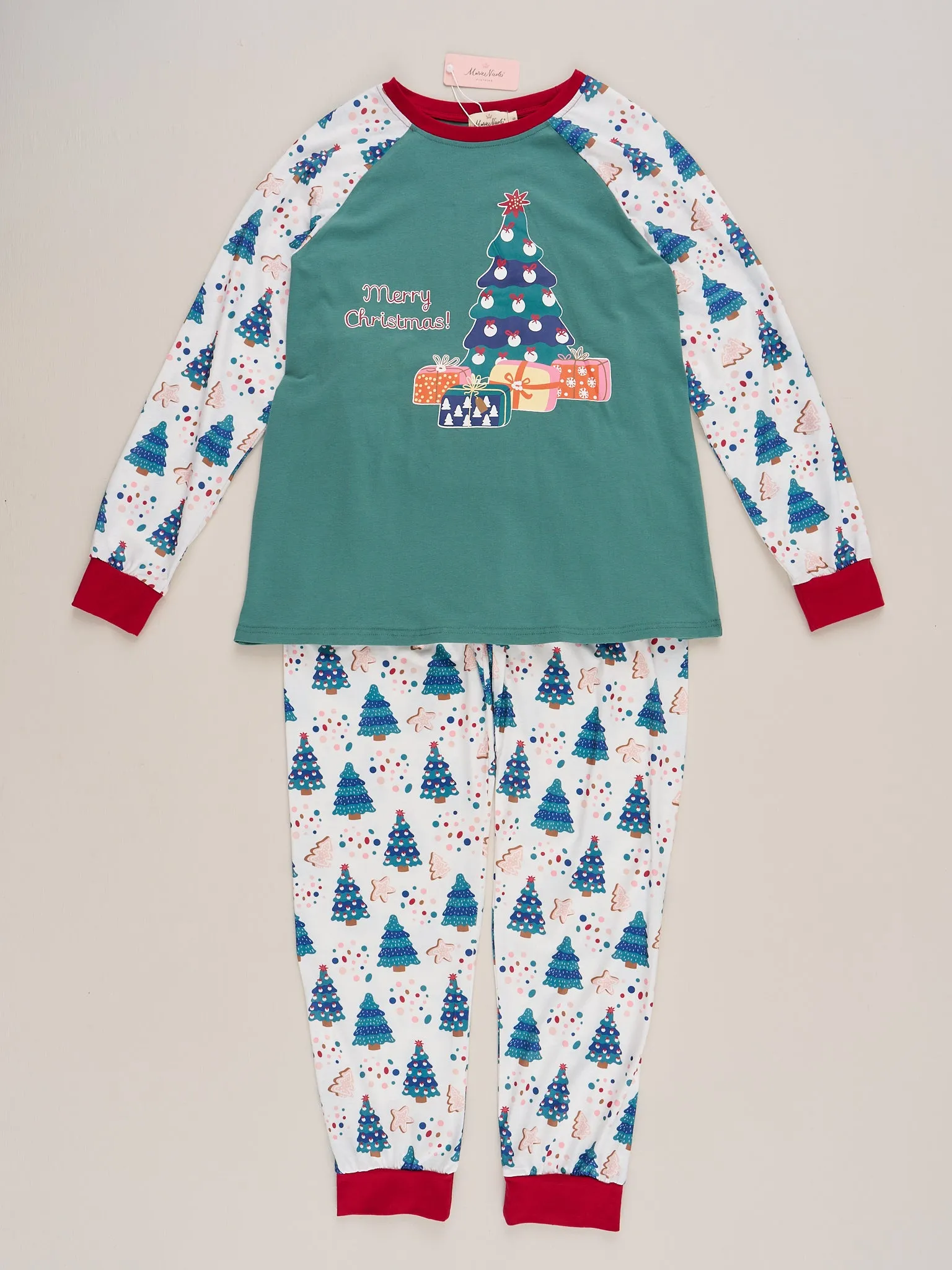 Green Christmas Tree Raglan Family Pajamas