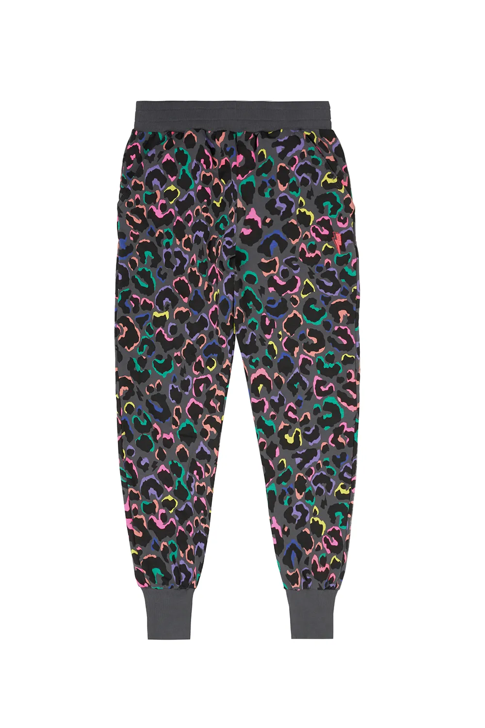 Grey with Rainbow Shadow Leopard and Lightning Bolt Cosy Joggers