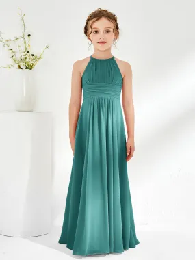 Halter Chiffon Junior Bridesmaid Dresses Jade