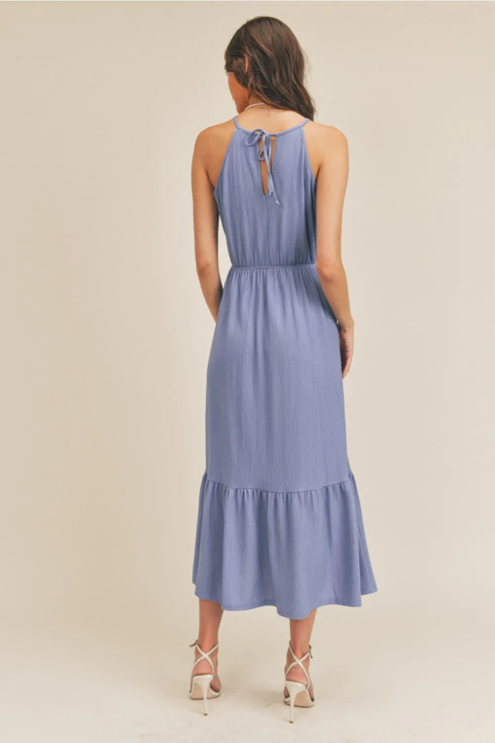 Halter Midi Dress (Blue)