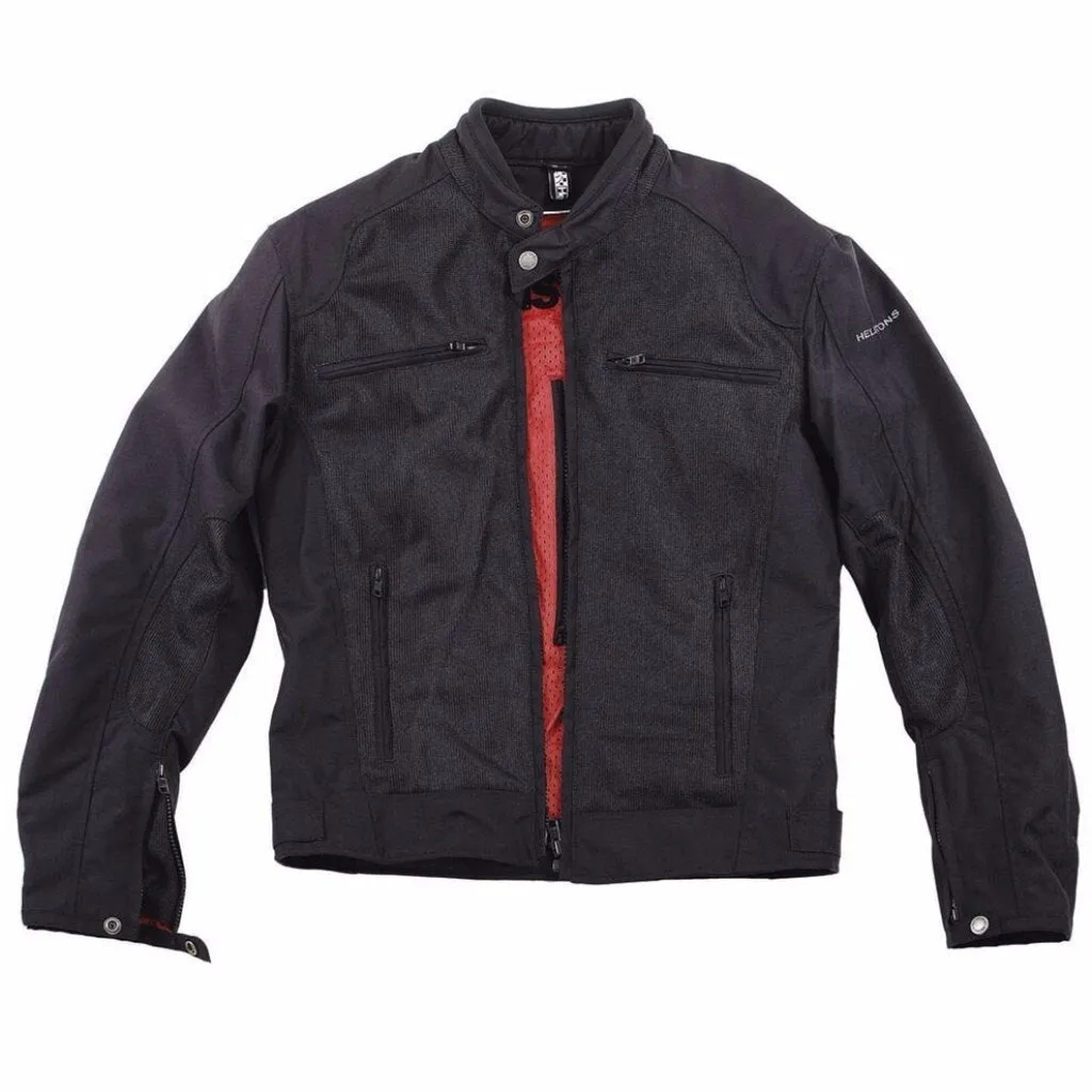 Helstons DISTRICT Men’s black Mesh fabric motorcycle jacket