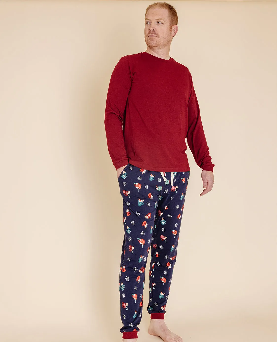 Holiday Adult Unisex Pajama Set in Cozy Cocoa