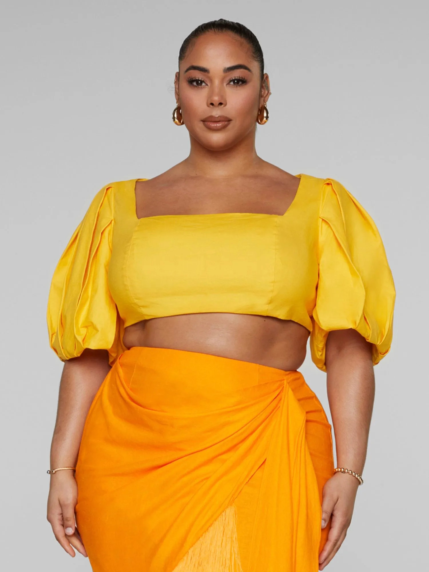 Jeanette Puff Sleeve Crop Top - Gabi Fresh x FTF