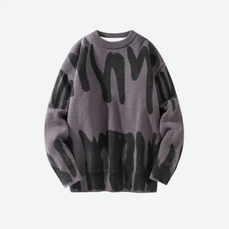 Jinquedai Spray Paint Soft Touch Knitted Sweater