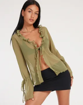 Leonita Cardi in Mesh Olive