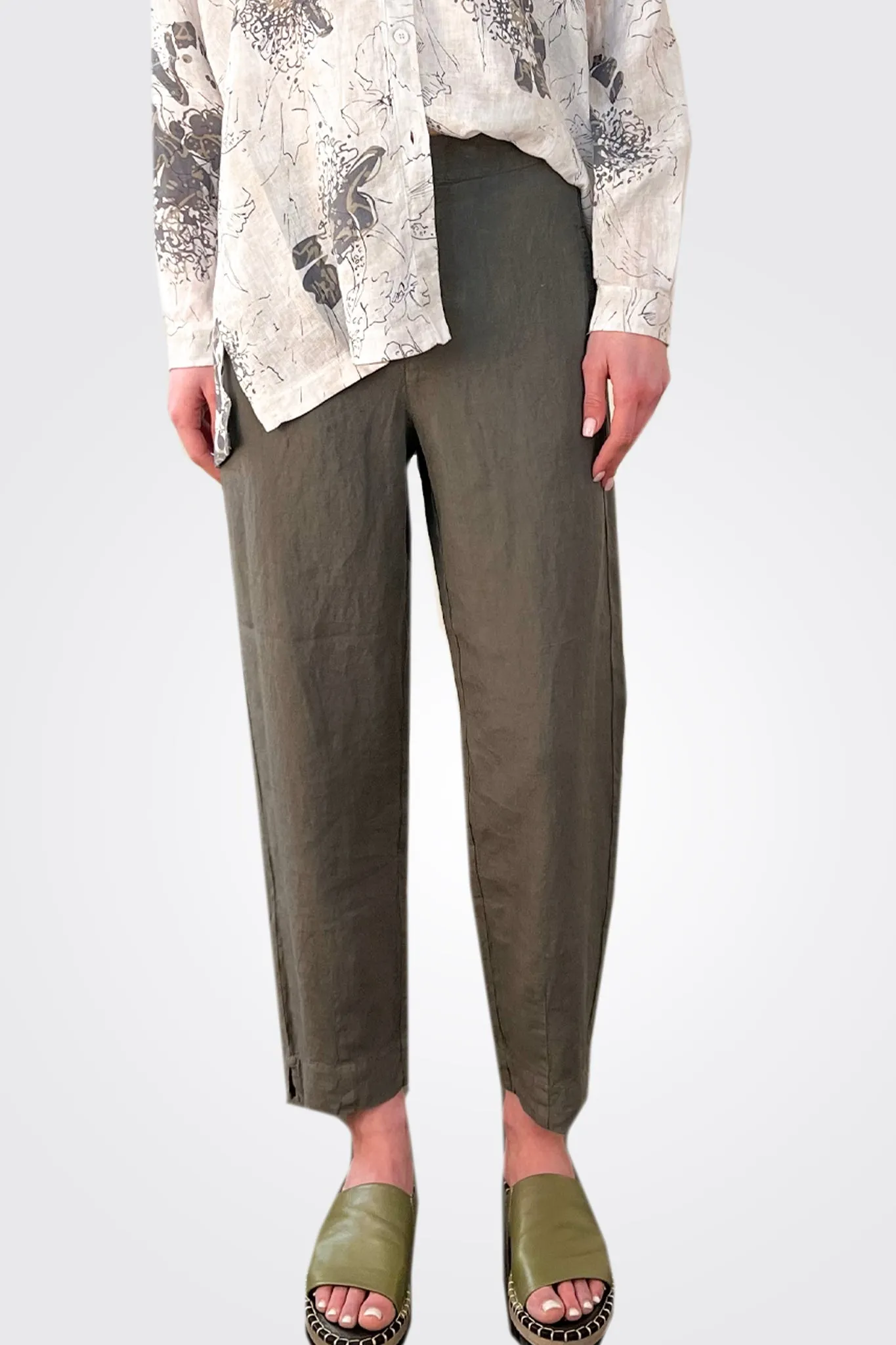 Linen Comfort Trousers - Grey