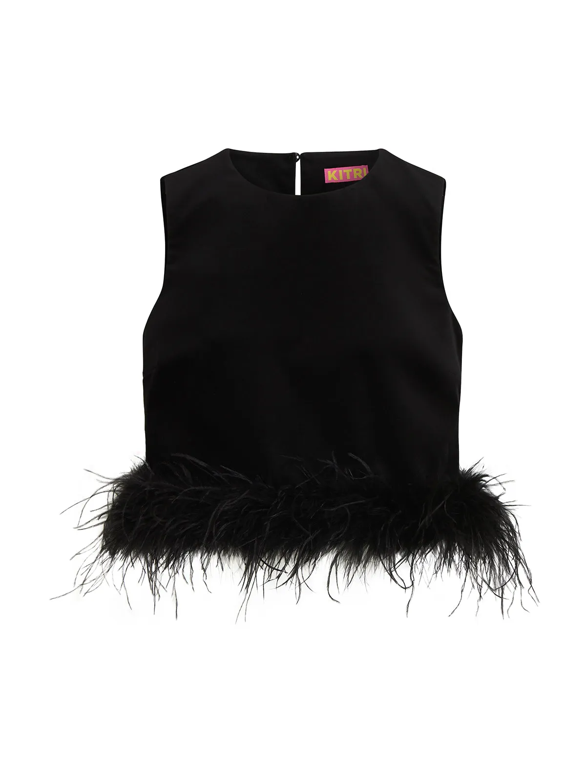 Lou Lou Black Velvet Feather Top