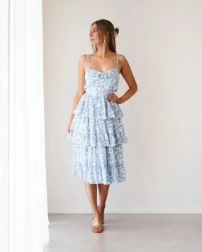 Martha Dress-Blue Floral