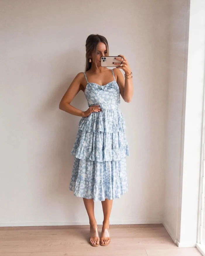 Martha Dress-Blue Floral