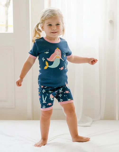 Mermaid Navy Short Sleeve Pajamas