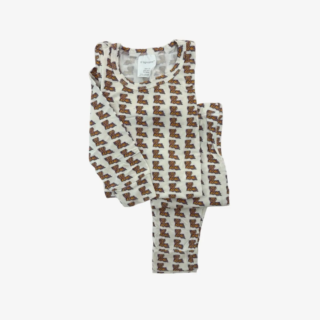 modal long sleeve pajama set || tiger