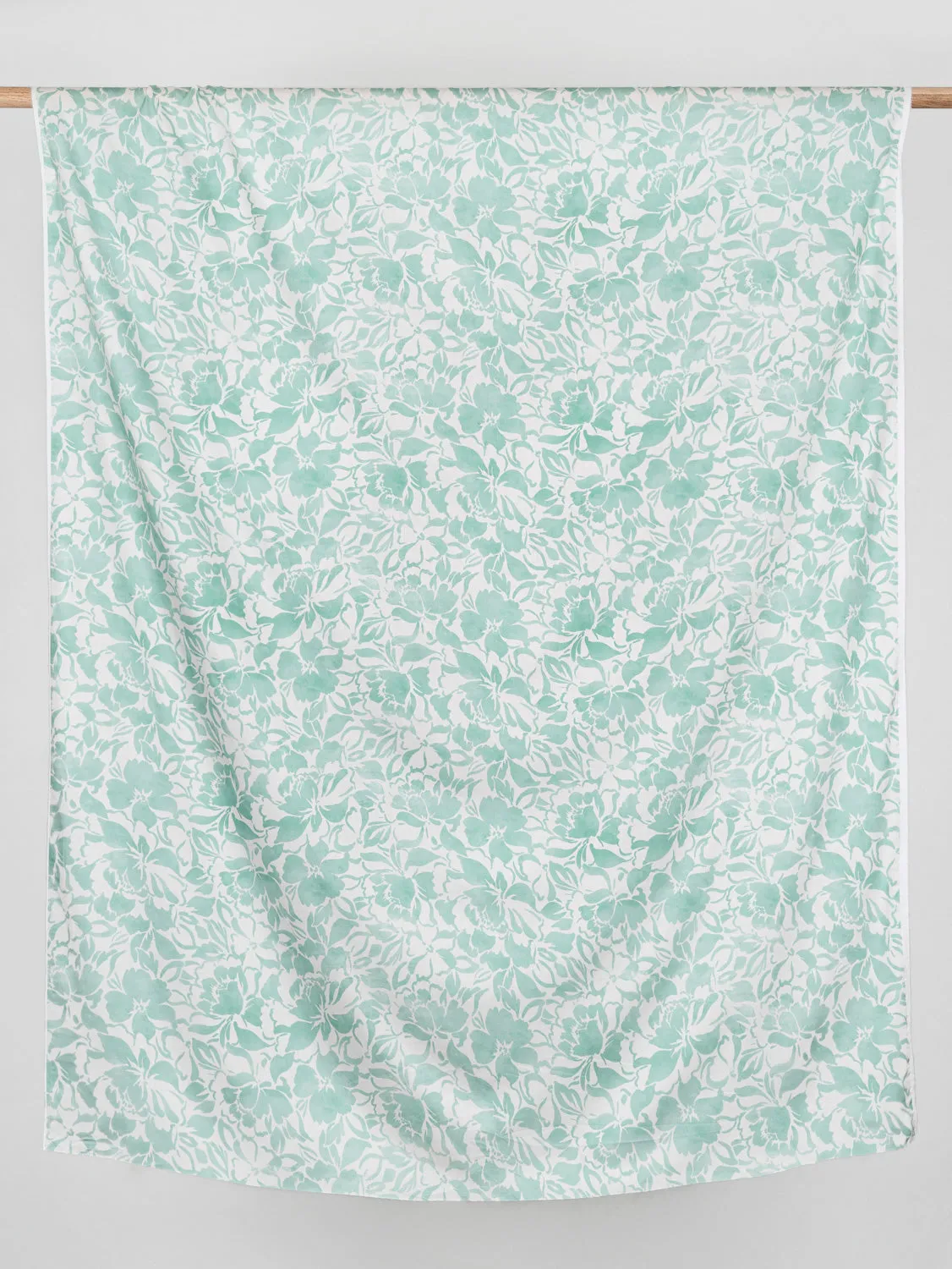 Pastel Floral Print Cotton Lawn - Cream   Mint