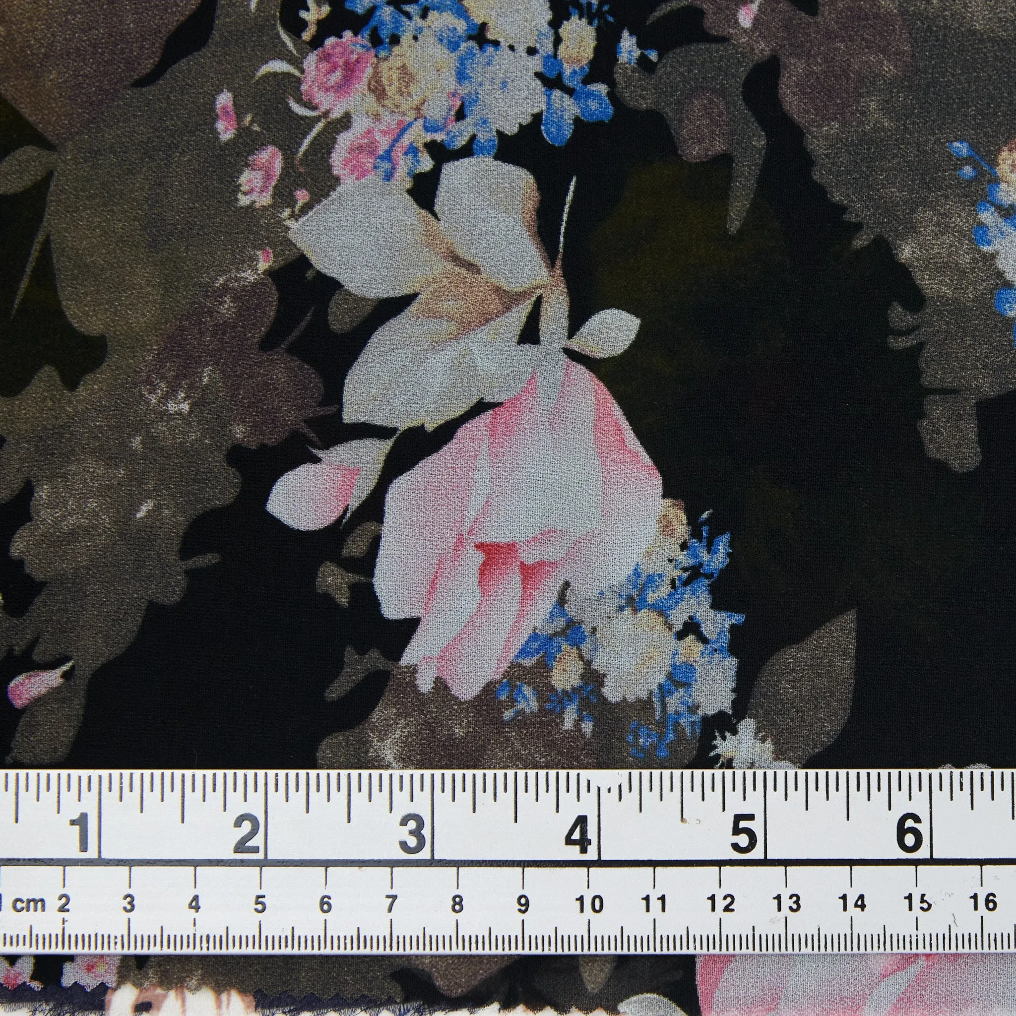 Printed Polyester Chiffon Fabric, Pink Floral-Width 150cm