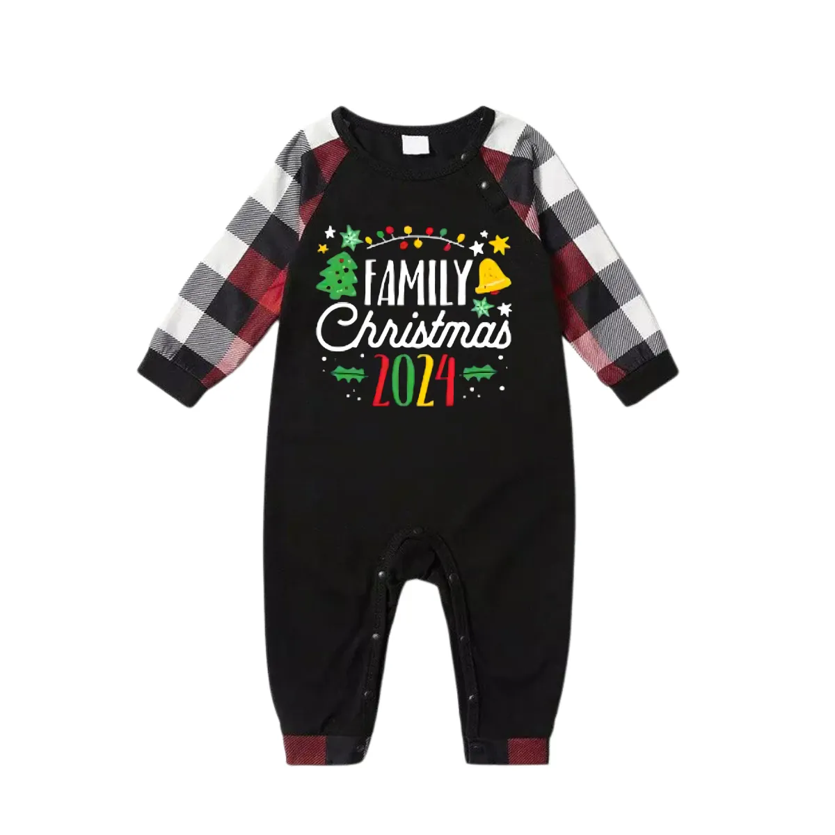 "Family Christmas 2024" Pattern Ⅰ- Red&Black&White Plaid  Matching Pajamas