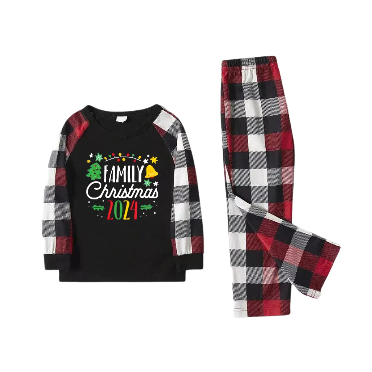 "Family Christmas 2024" Pattern Ⅰ- Red&Black&White Plaid  Matching Pajamas