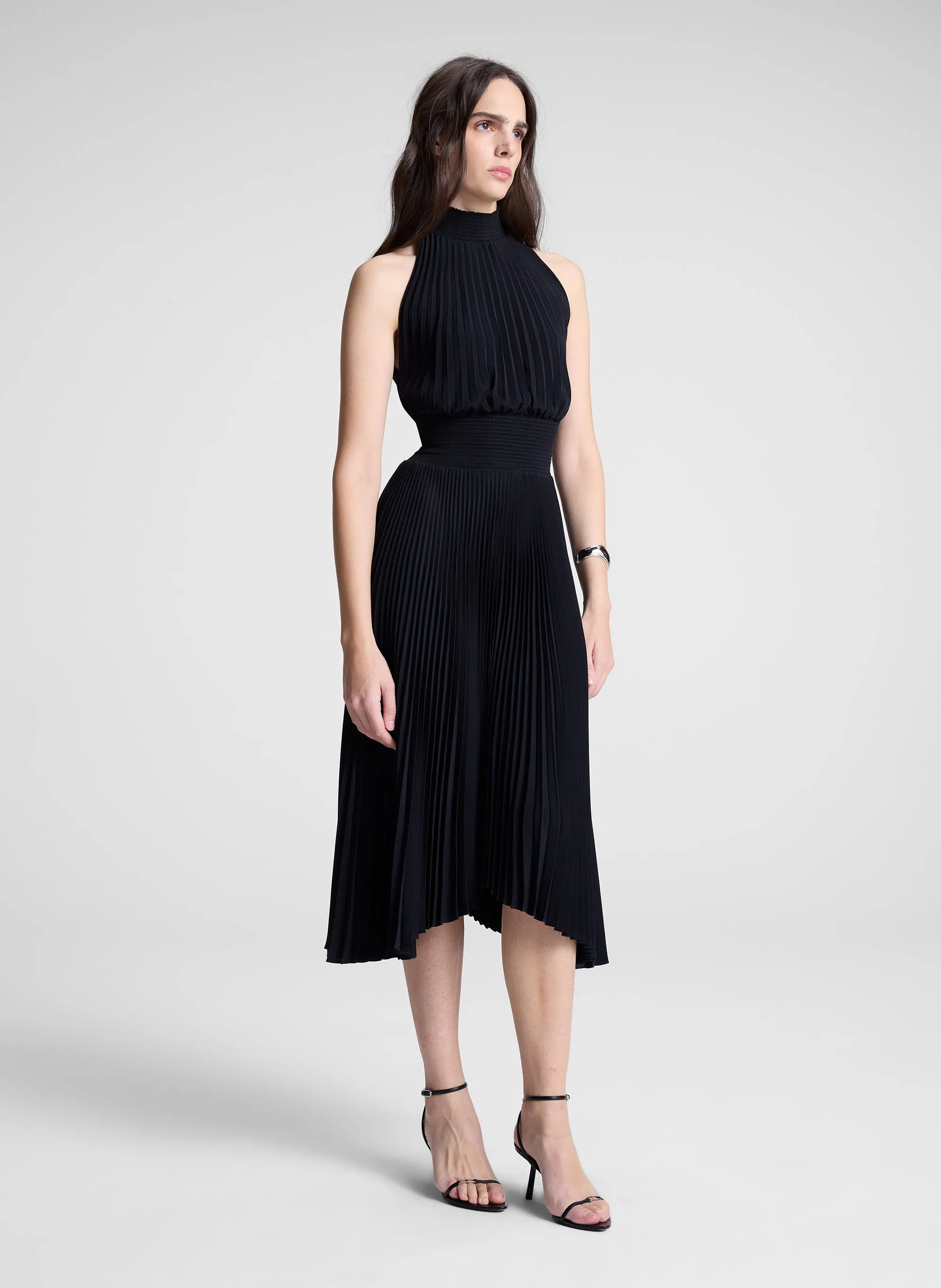 Renzo Matte Pleated Dress