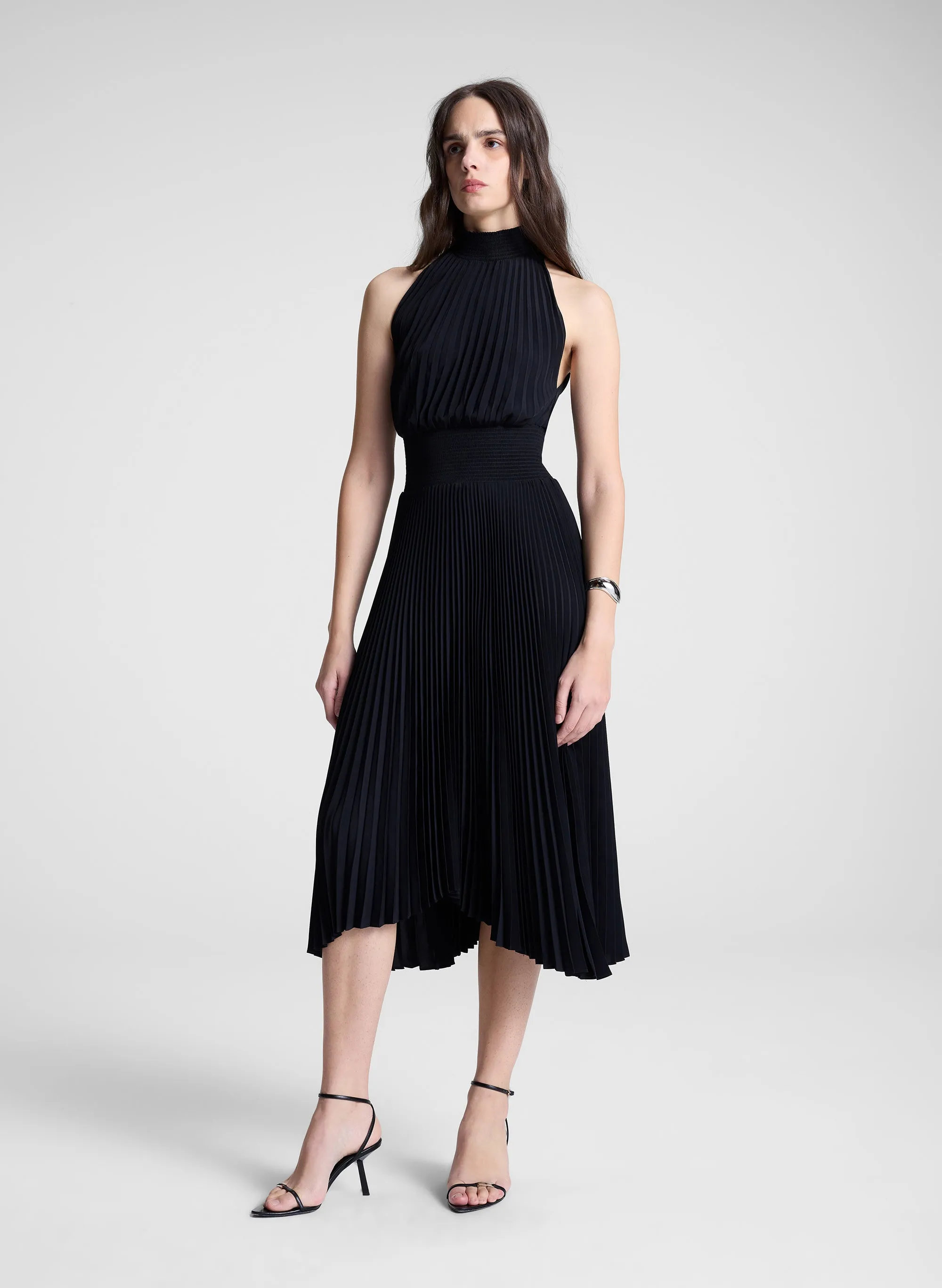 Renzo Matte Pleated Dress