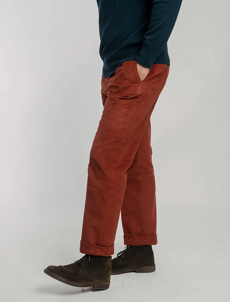 Rust Moleskin Comfort Trousers