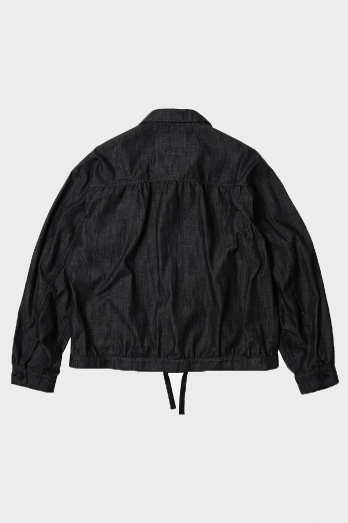 Shirring Trucker Jacket - Black