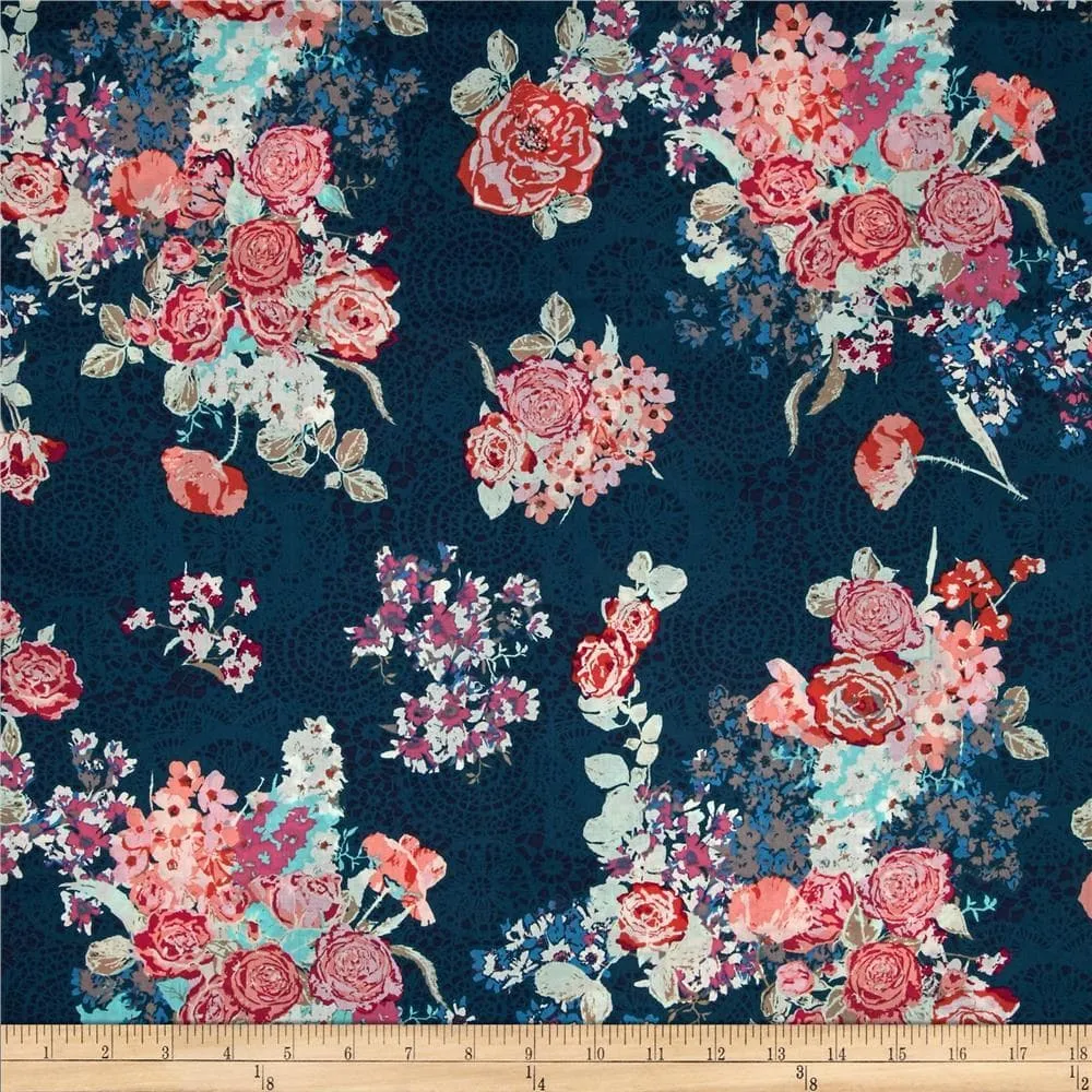 Skopelos Nisi Flora Oceanon Fabric by the Yard | 100% Cotton