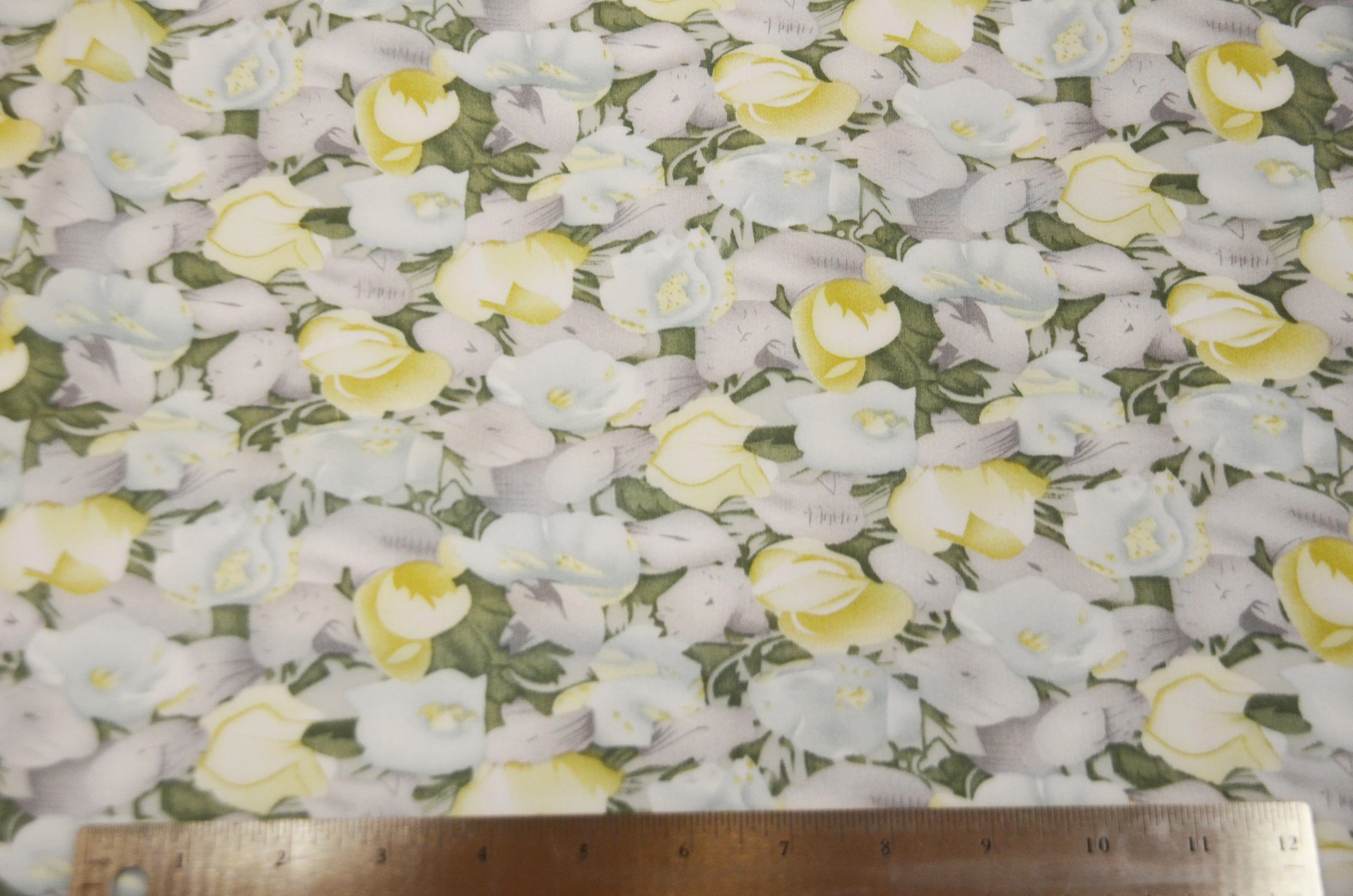 Spring Floral Rayon Challis Fabric by the Continuous Yard | 60" Wide | Flower Rayon Challis Fabric | Rayon Challis for Dresses and Skirts |