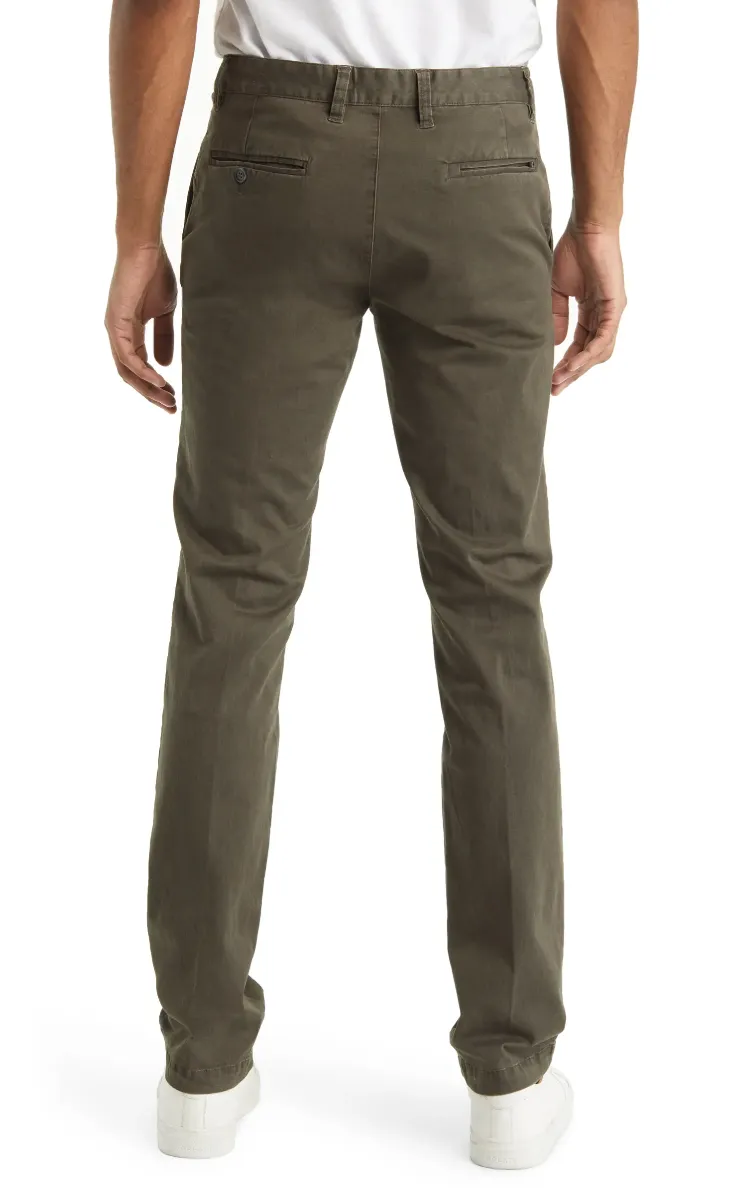 Stretch Comfort Flat Front Pant, Dk Moss