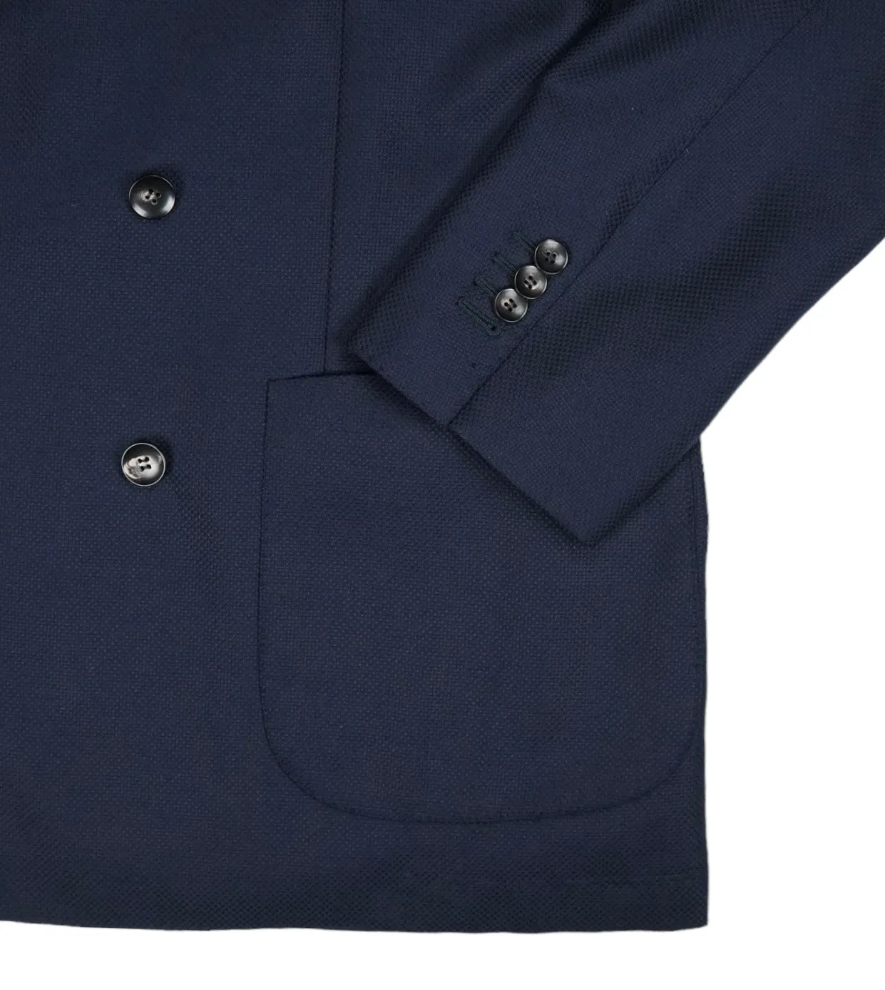 Suitsupply - Navy Hopsack Wool DB. Sports Jacket 48