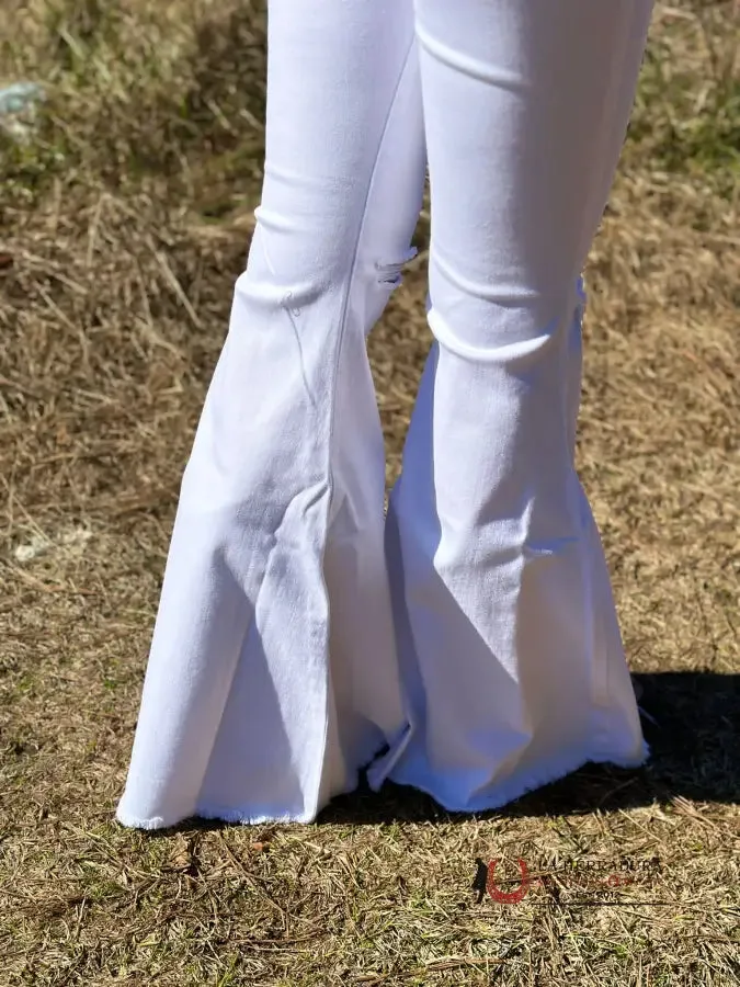 VIBRANT WHITE FLARE JEANS