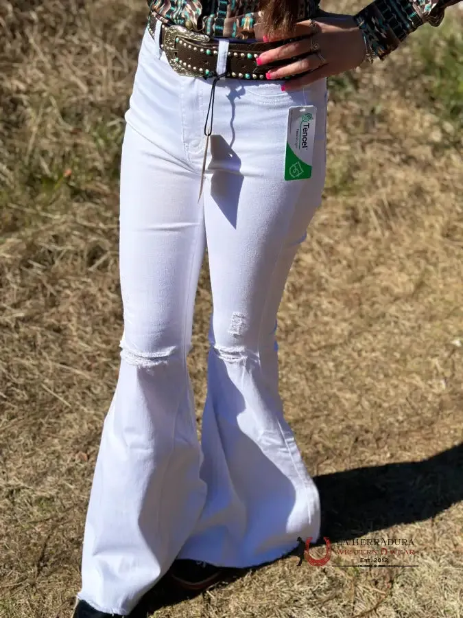 VIBRANT WHITE FLARE JEANS