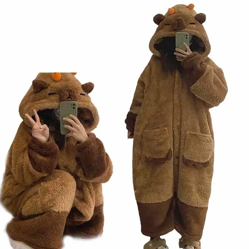 Warm & Snuggly Capybara Pajama Set - Ideal for Winter Nights