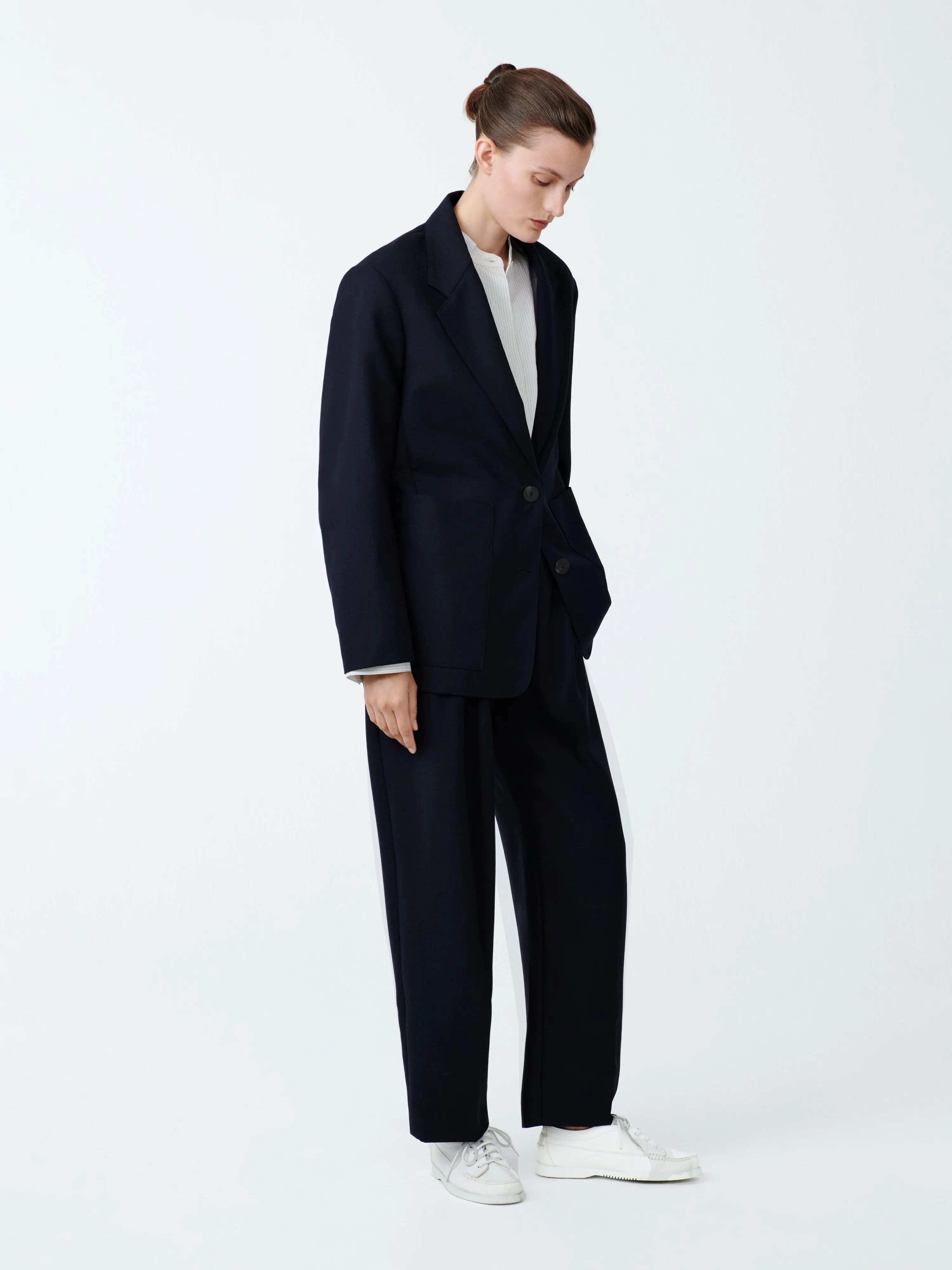 Women's Conde Tropical Wool Jacket in Darkest Navy